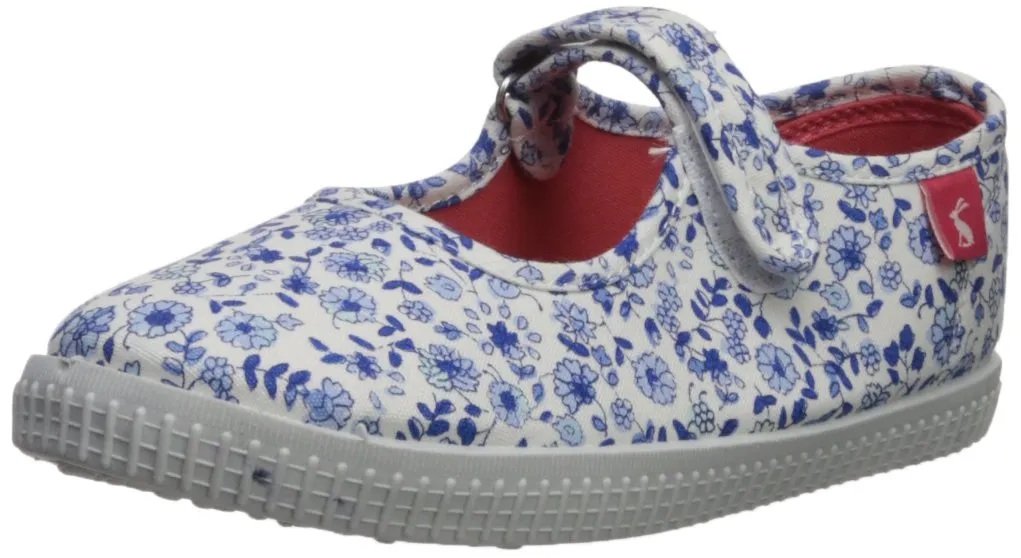 Joules Mary Jane Velcro Strap Pumps - Folkestone Ditsy