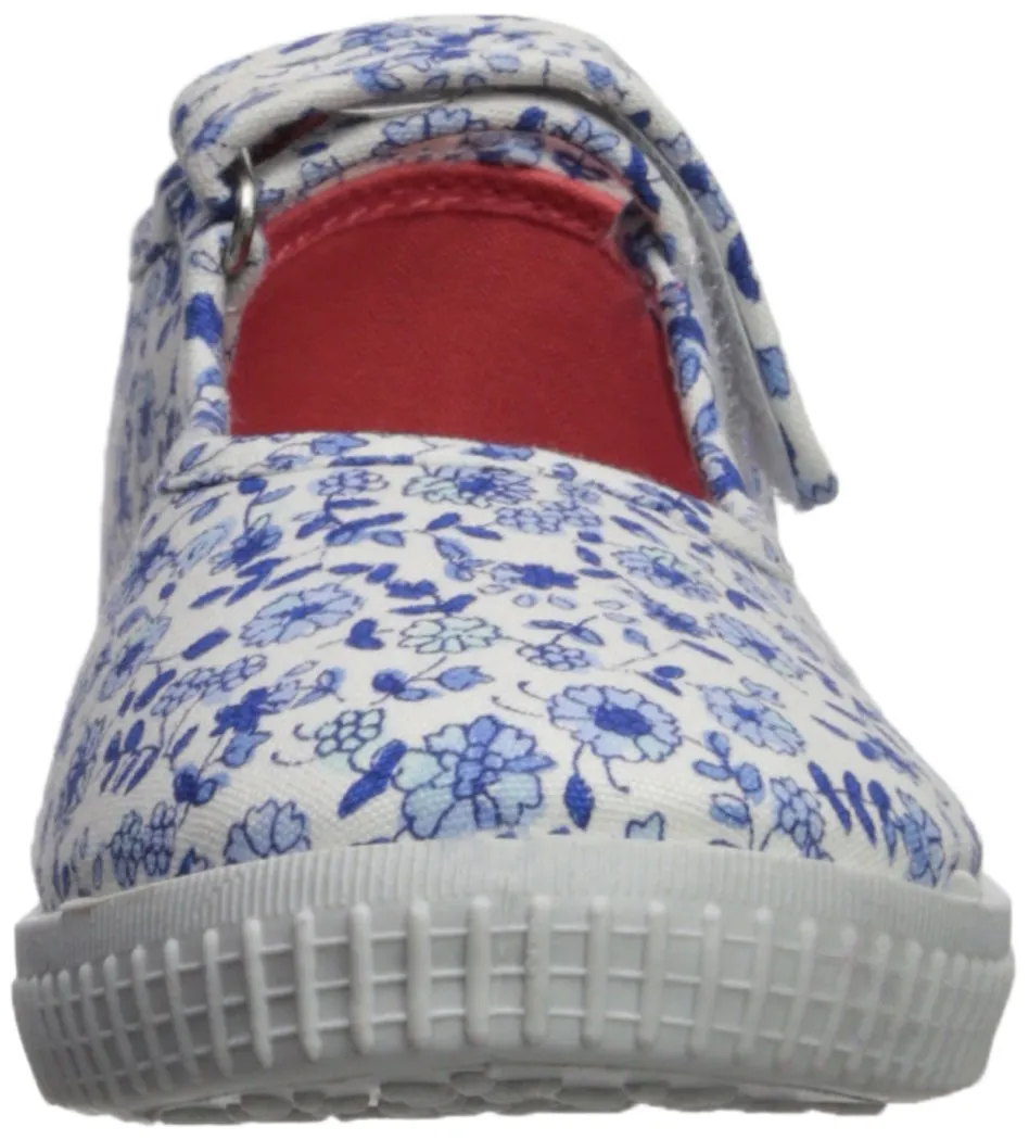 Joules Mary Jane Velcro Strap Pumps - Folkestone Ditsy