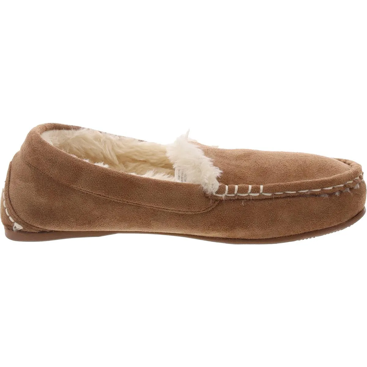 Journee Collection Womens Faux Fur Lined Faux Suede Moccasin Slippers