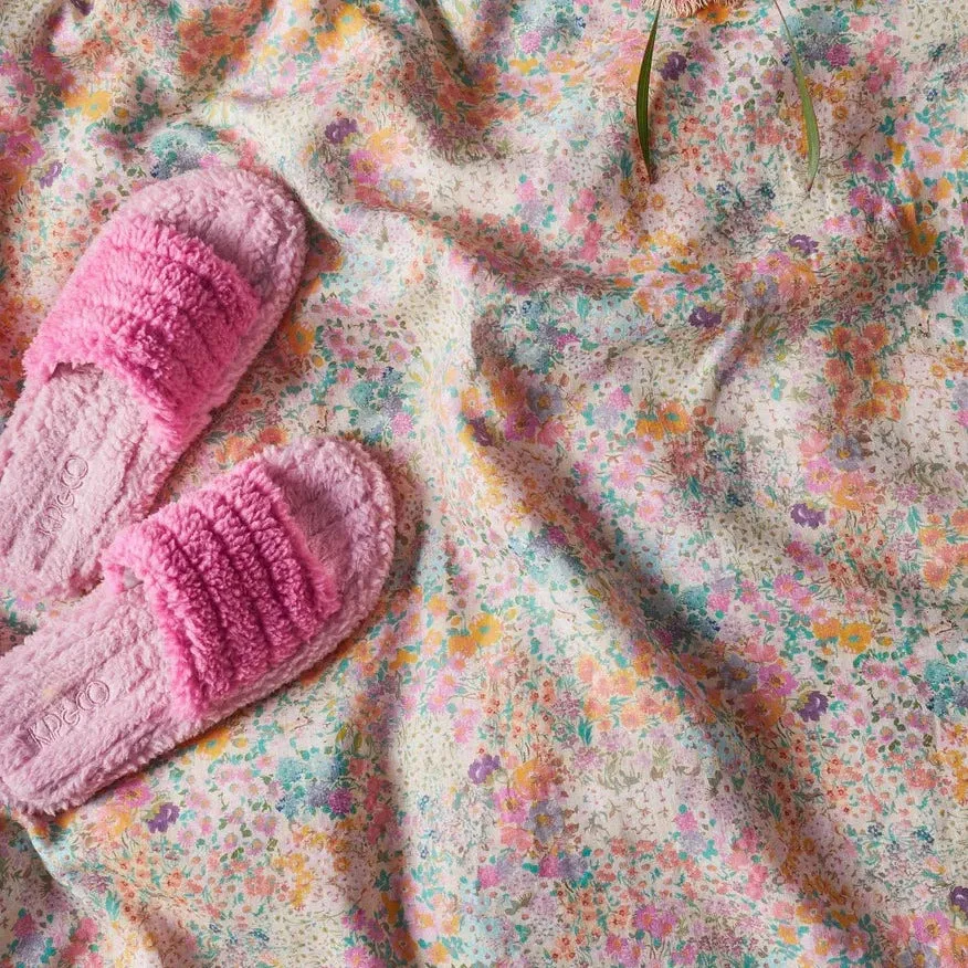 Kip&Co Poochie Pink Quilted Sherpa Slippers