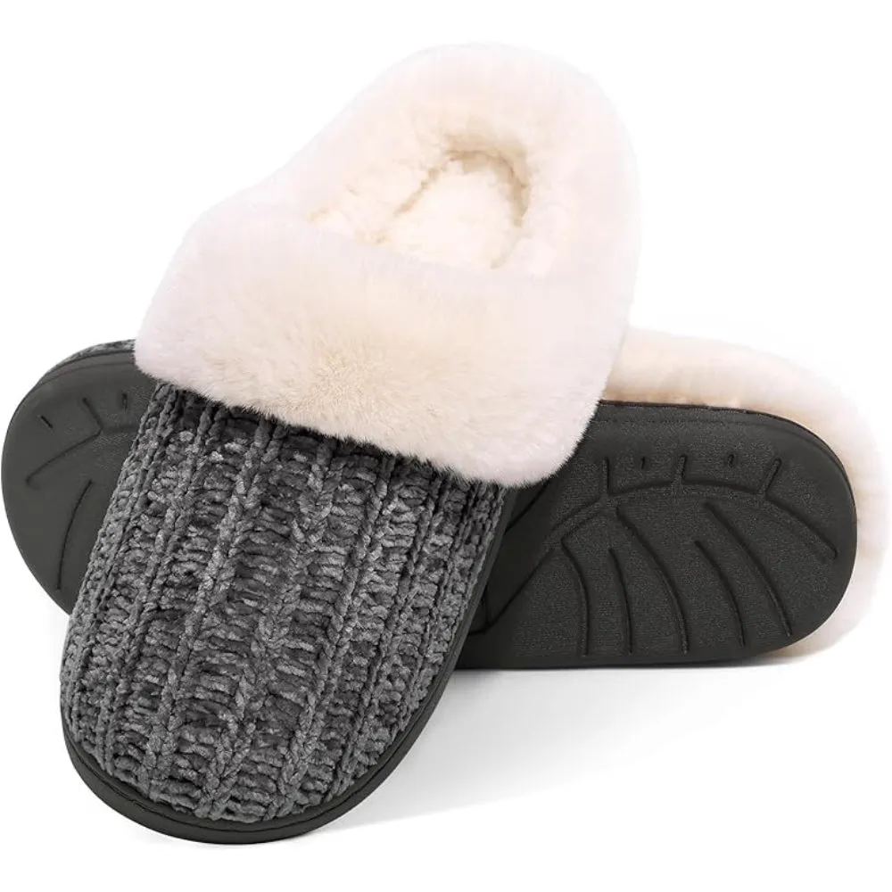 Knitted Slippers with Memory Foam And Warm Lining