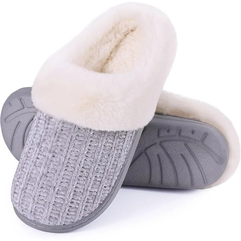 Knitted Slippers with Memory Foam And Warm Lining