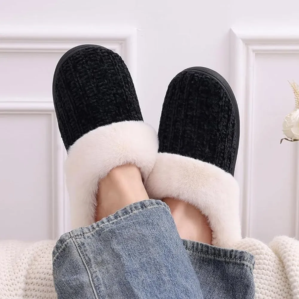 Knitted Slippers with Memory Foam And Warm Lining