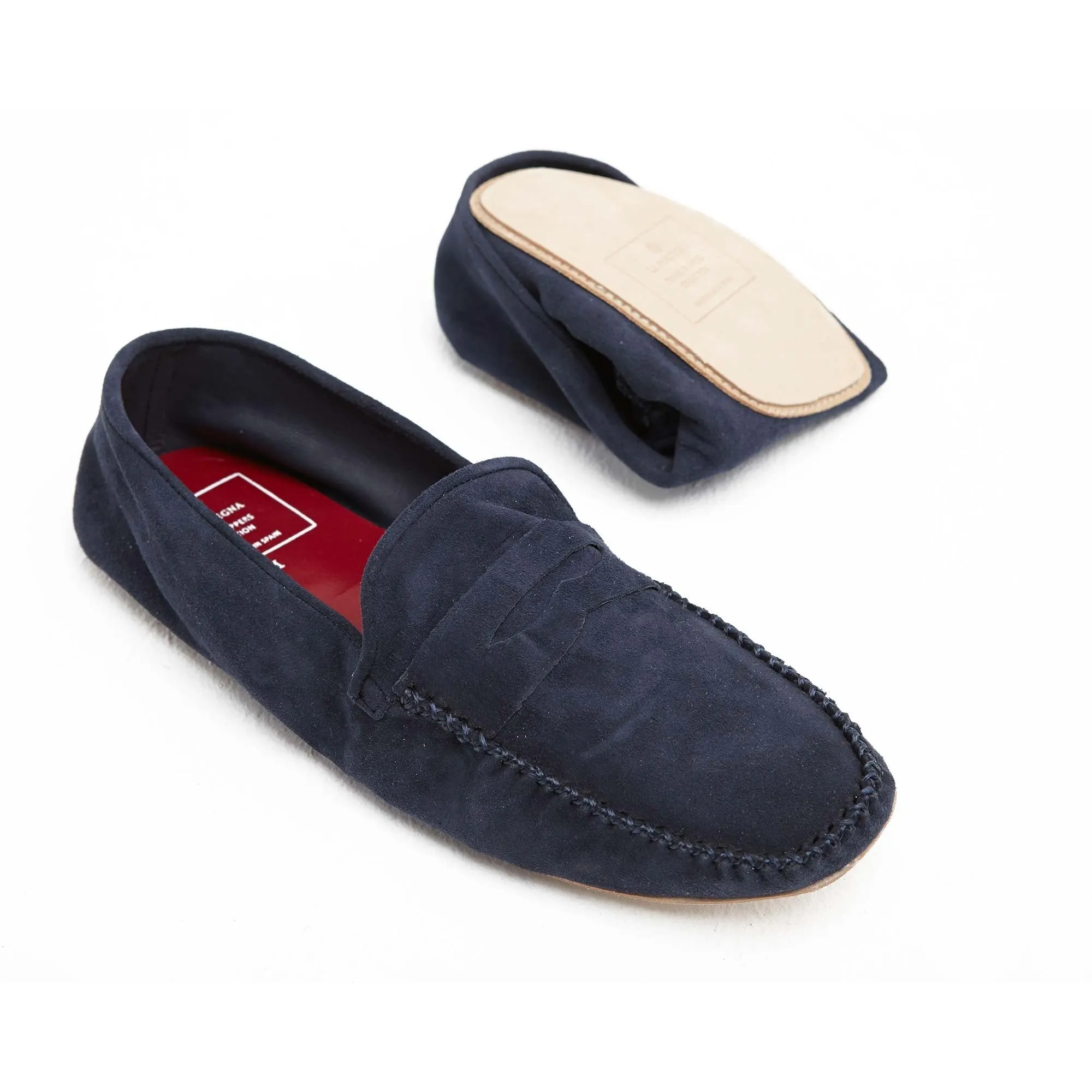 La Portegna Rodrigo Blue Suede Slipper