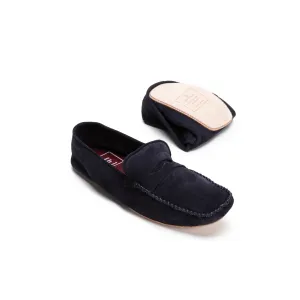 La Portegna Rodrigo Blue Suede Slipper