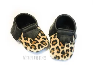 Leopard Fringe Moccasins