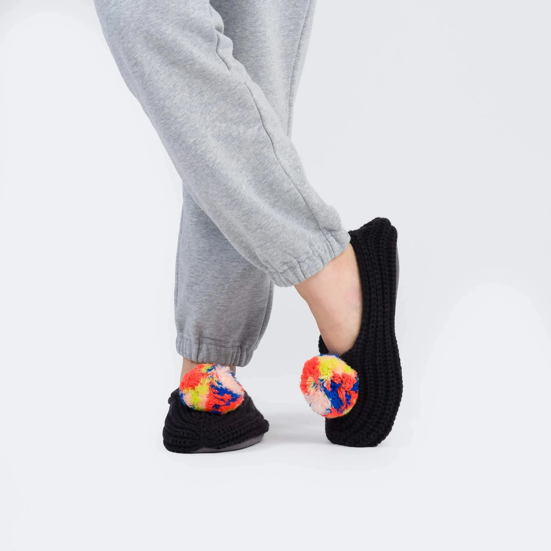Marble Pom Pom Slippers Cobalt M/L - Women’s 8-10