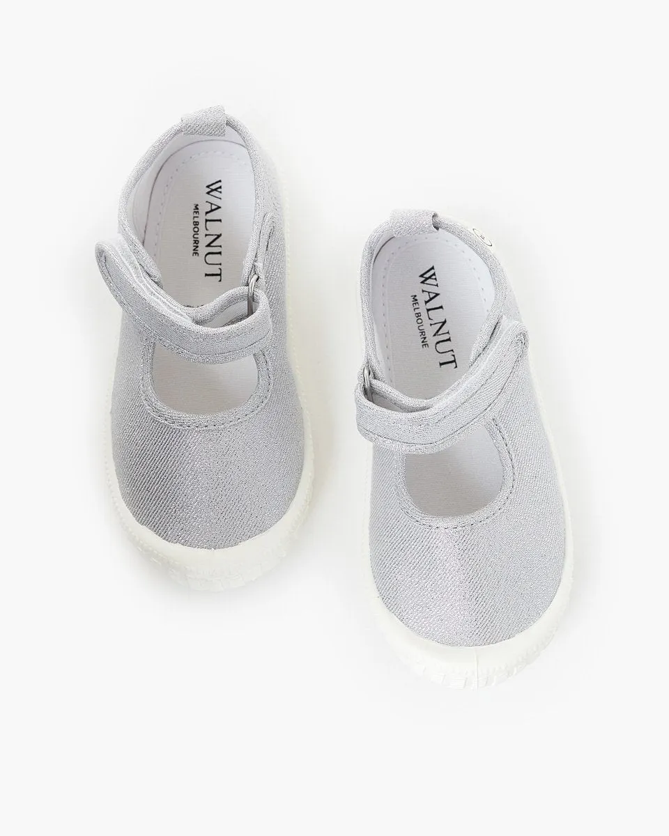 Mary Jane Canvas - Metallic Silver