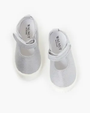 Mary Jane Canvas - Metallic Silver