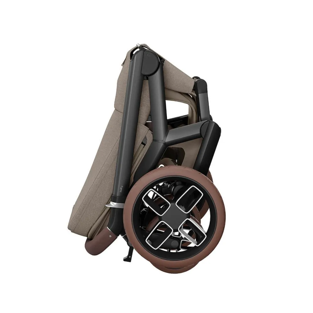 MAXI COSI FAME 9 Piece Travel System with Pebble 360 Pro2 Car Seat and FamilyFix 360 Pro ISOFIX Car Seat Base - Twillic Truffle (Brown Wheels)