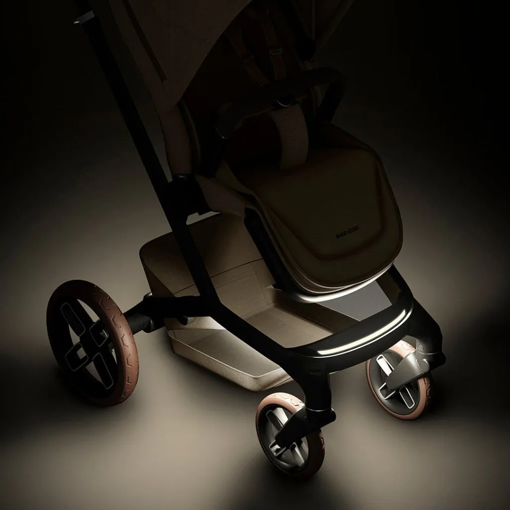 MAXI COSI FAME 9 Piece Travel System with Pebble 360 Pro2 Car Seat and FamilyFix 360 Pro ISOFIX Car Seat Base - Twillic Truffle (Brown Wheels)