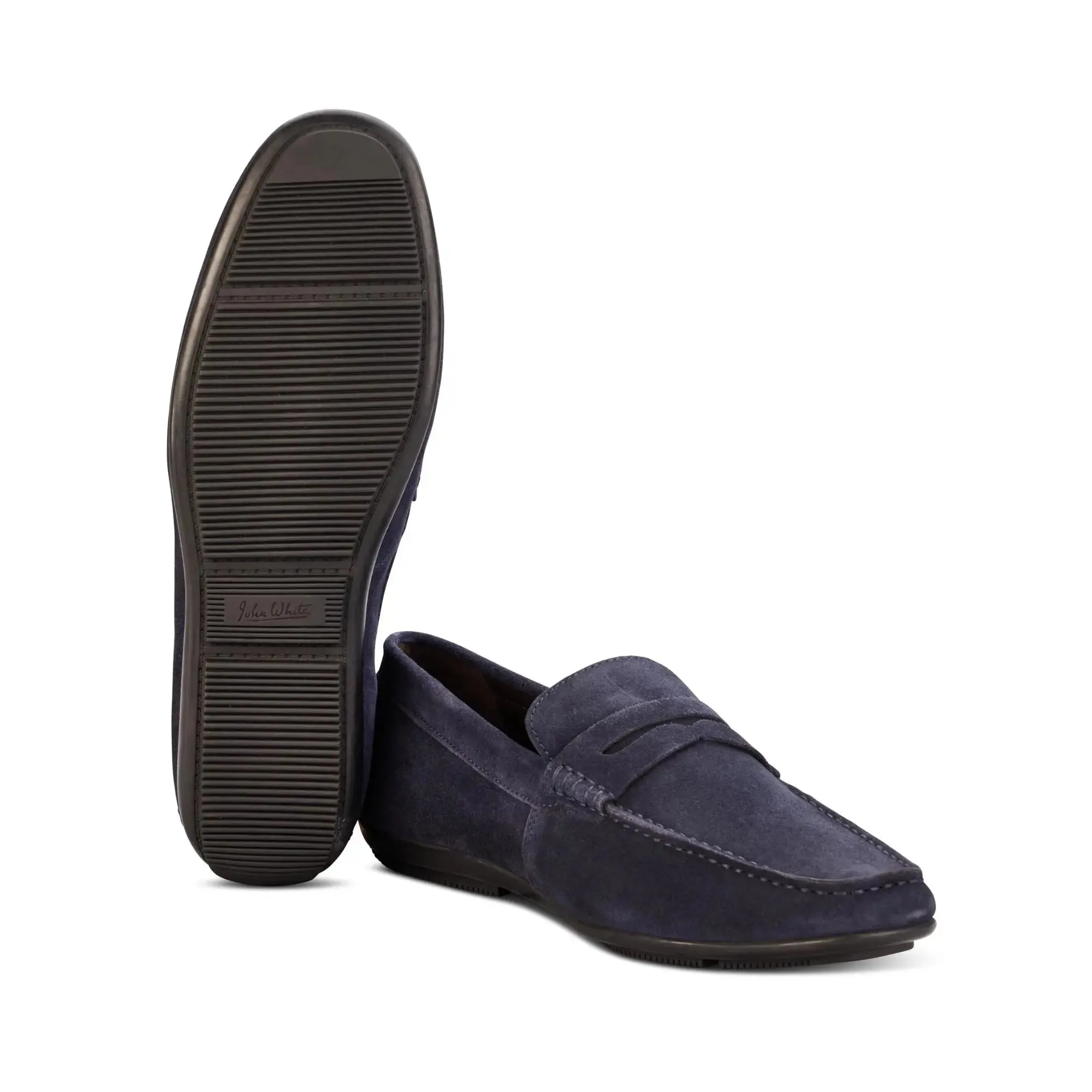 McQueen Navy Suede Driving Moccasins