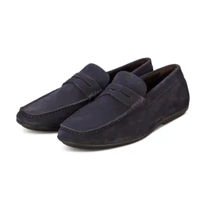McQueen Navy Suede Driving Moccasins