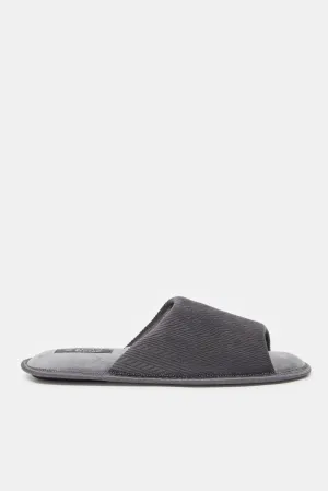 Men Grey Embellished Slippers