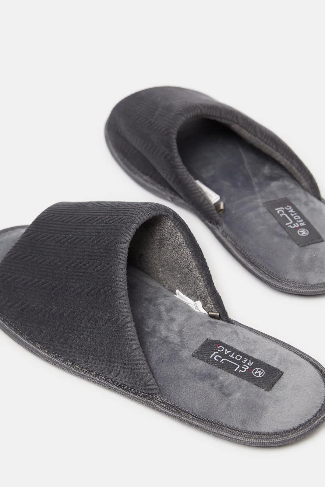 Men Grey Embellished Slippers