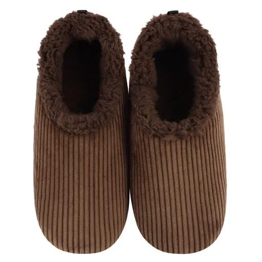Mens Chocolate CB Corduroy Slippers
