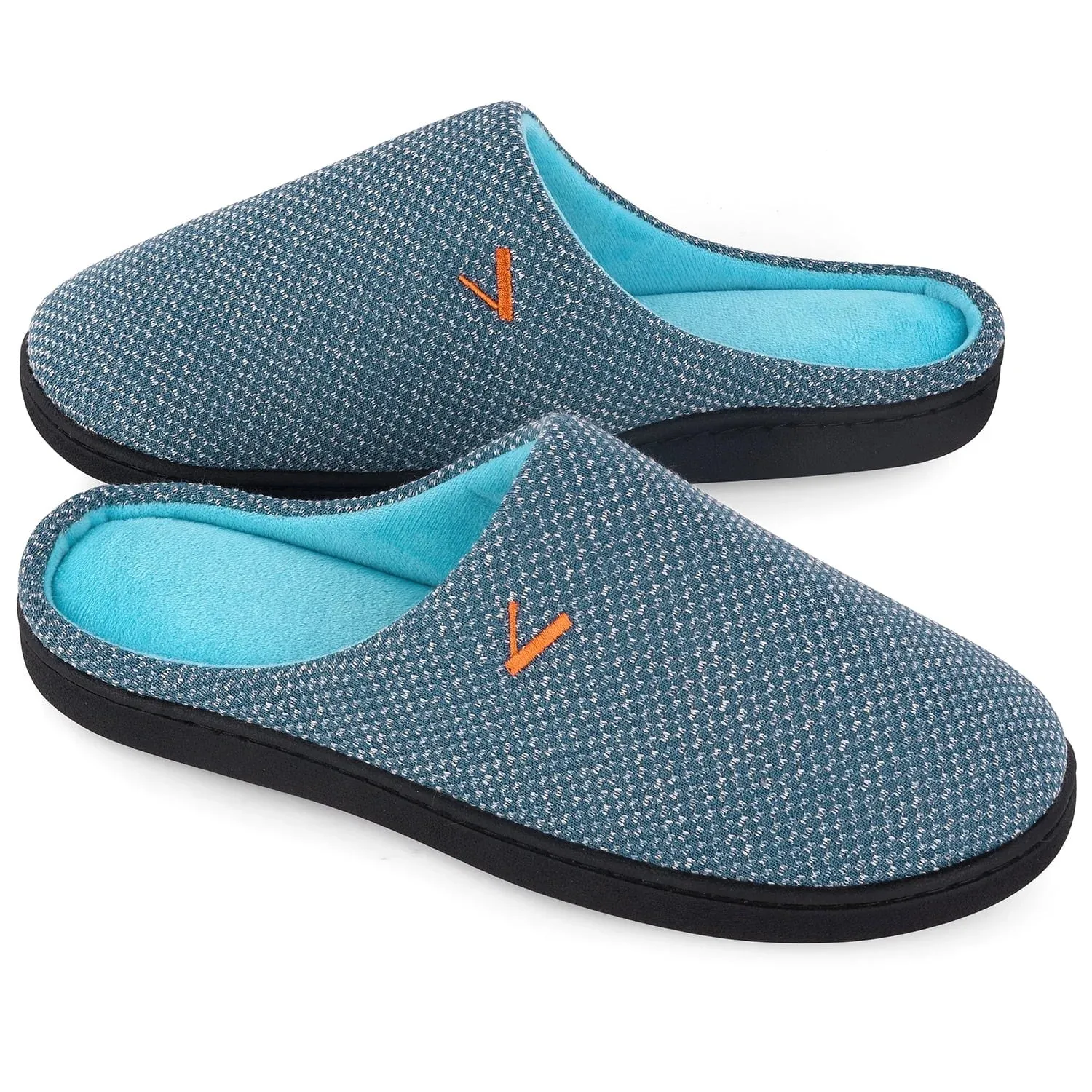 Men'S Cozy Slippers Two-Tone Indoor Outdoor House Shoes