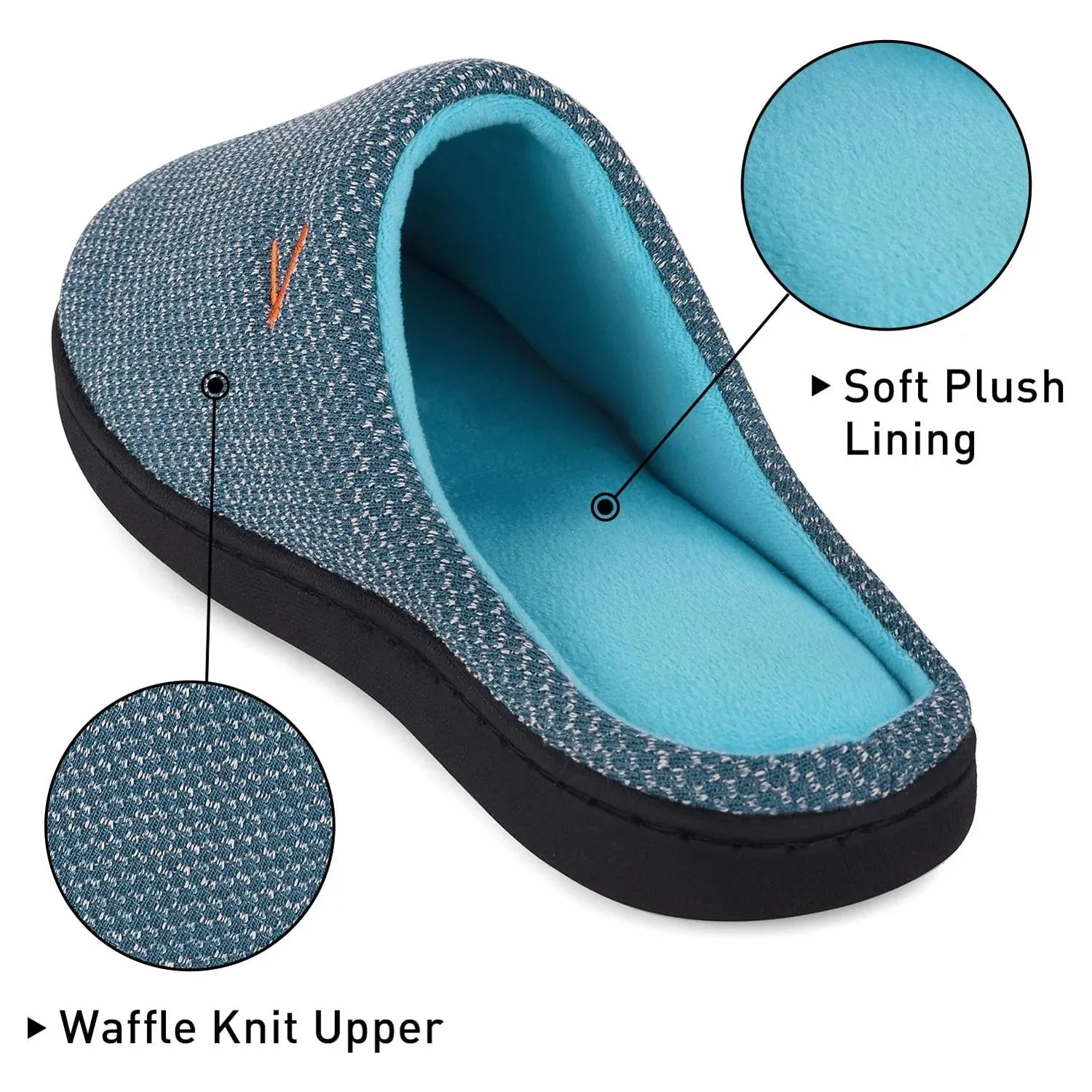 Men'S Cozy Slippers Two-Tone Indoor Outdoor House Shoes