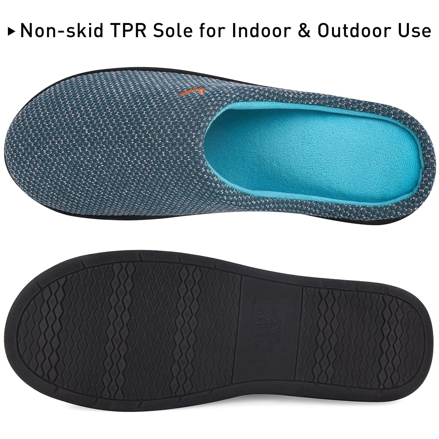 Men'S Cozy Slippers Two-Tone Indoor Outdoor House Shoes