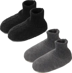 Men's Fleece Lined House Socks with Non-Skid Soles