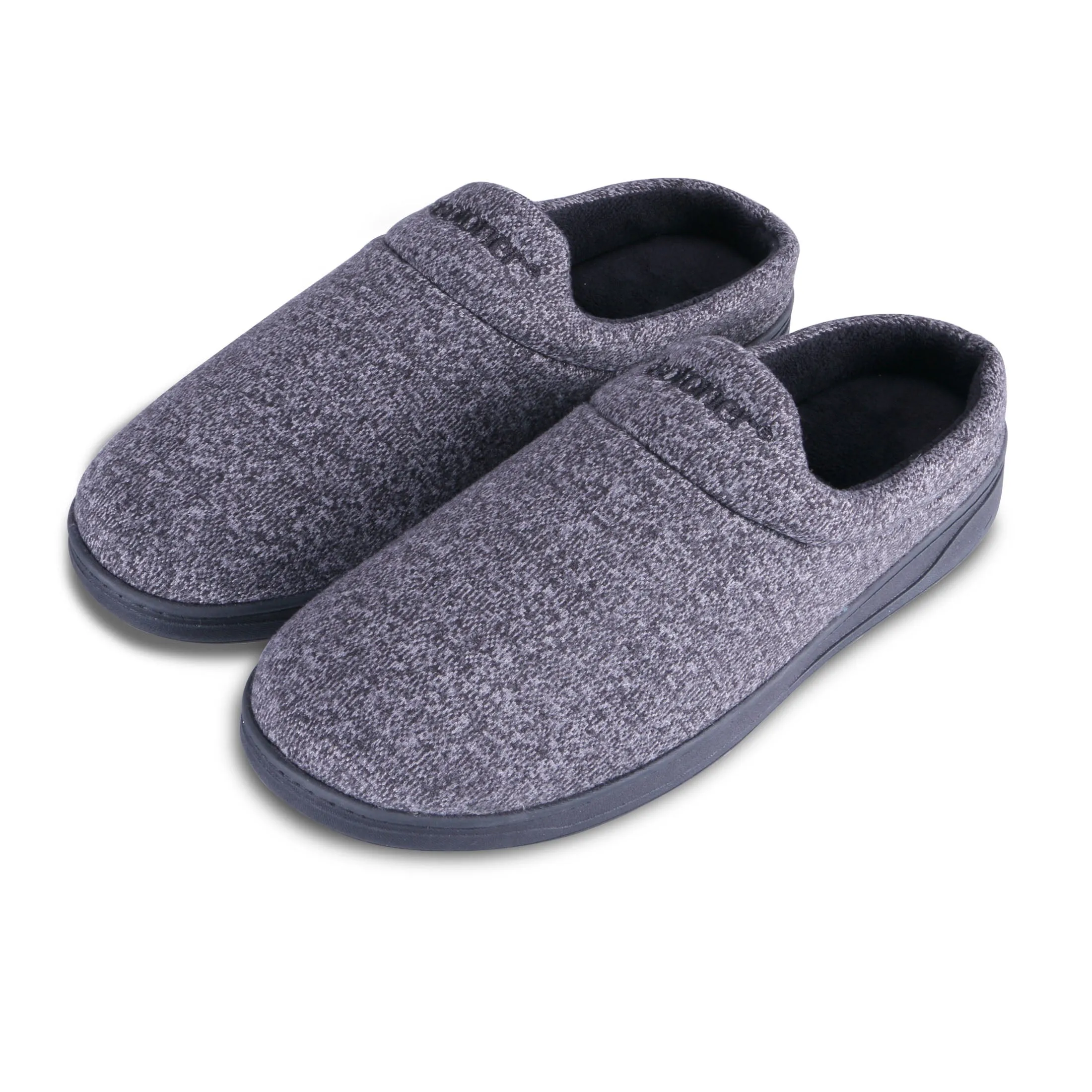 Men's Heathered Knit Brady Clog Slipper with Gel Infused Memory Foam