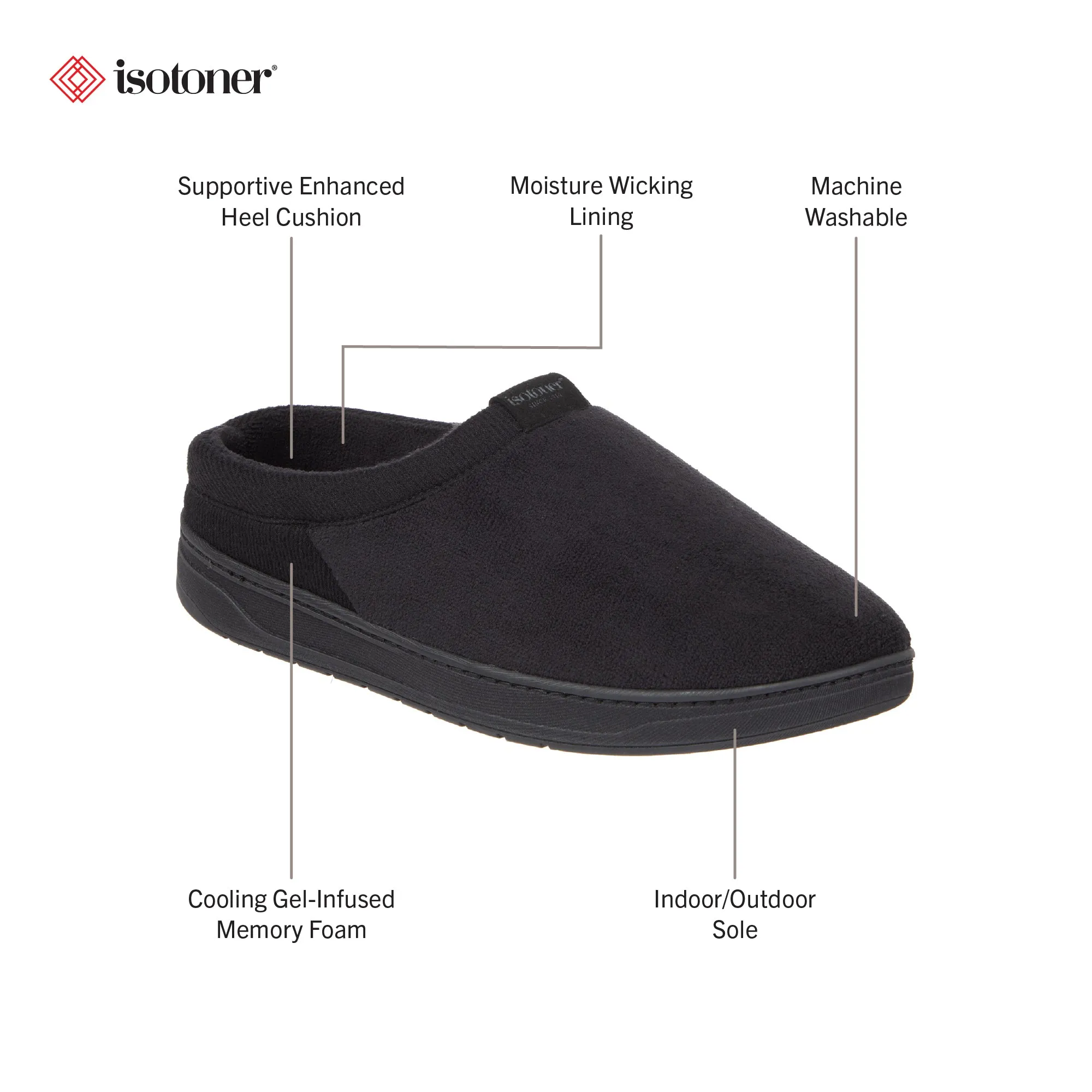 Men's Microterry Jake Clog Slipper with Gel Infused Memory Foam
