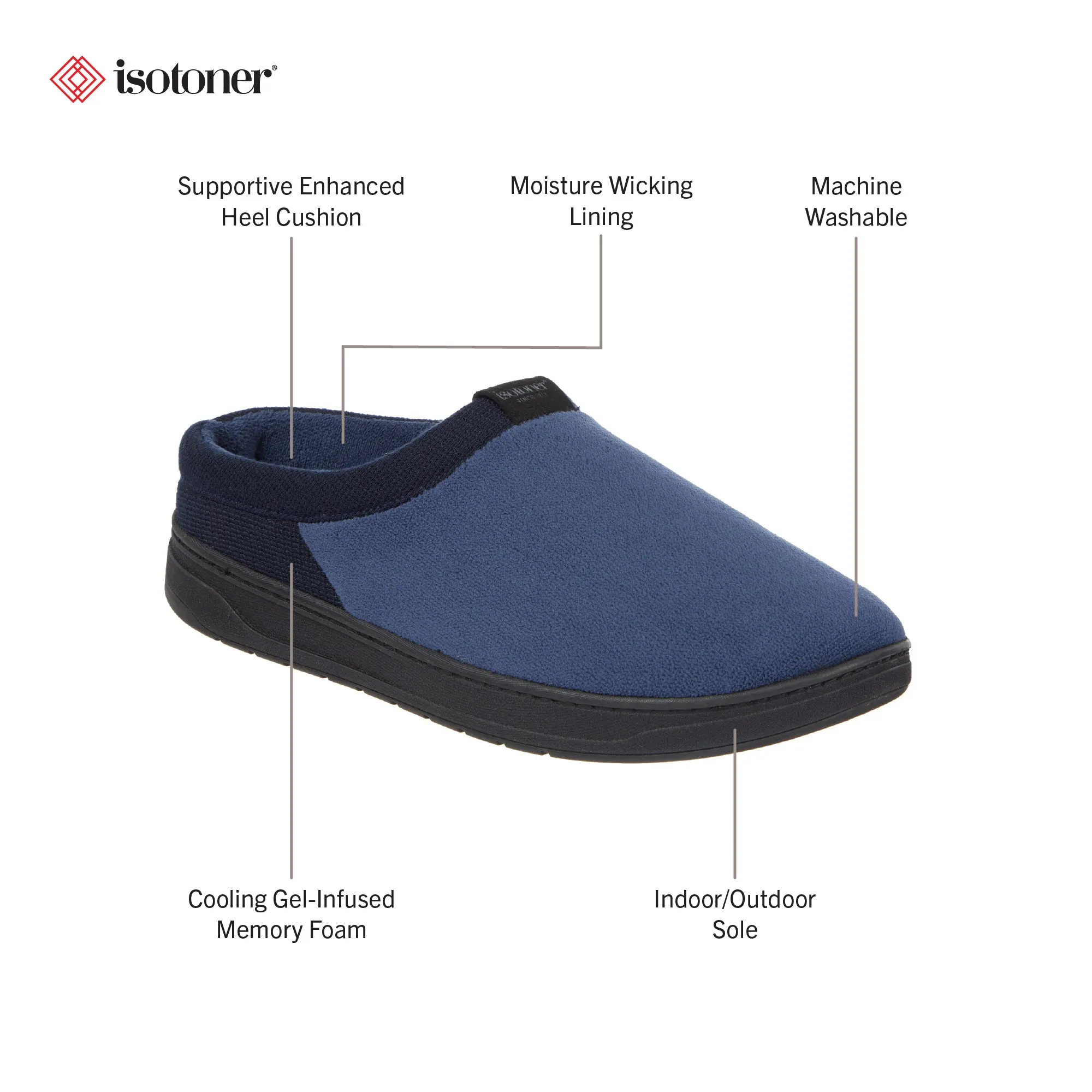 Men's Microterry Jake Clog Slipper with Gel Infused Memory Foam