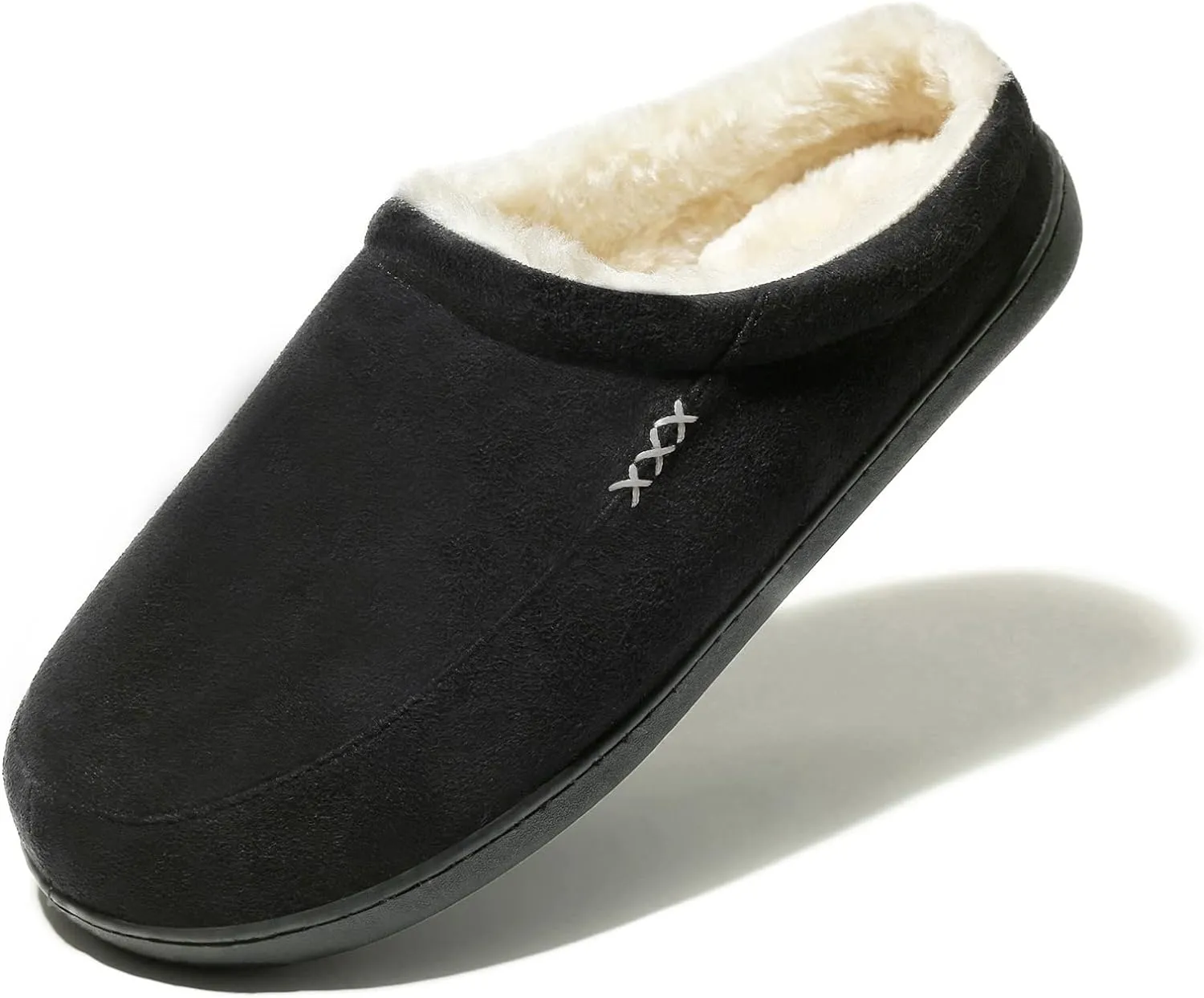 Men'S Warm Foam Suede Plush Lined Slip on Slippers