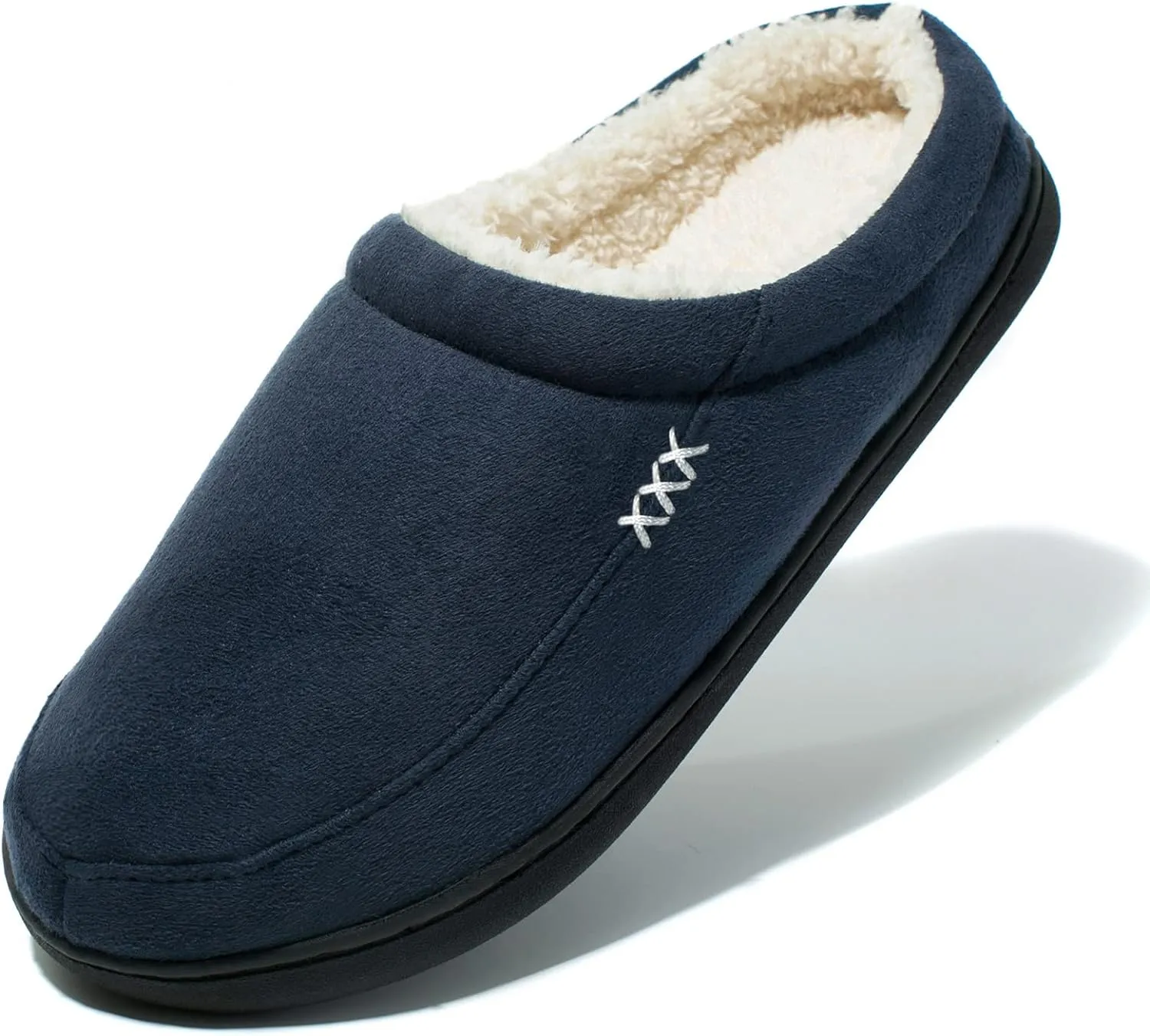 Men'S Warm Foam Suede Plush Lined Slip on Slippers