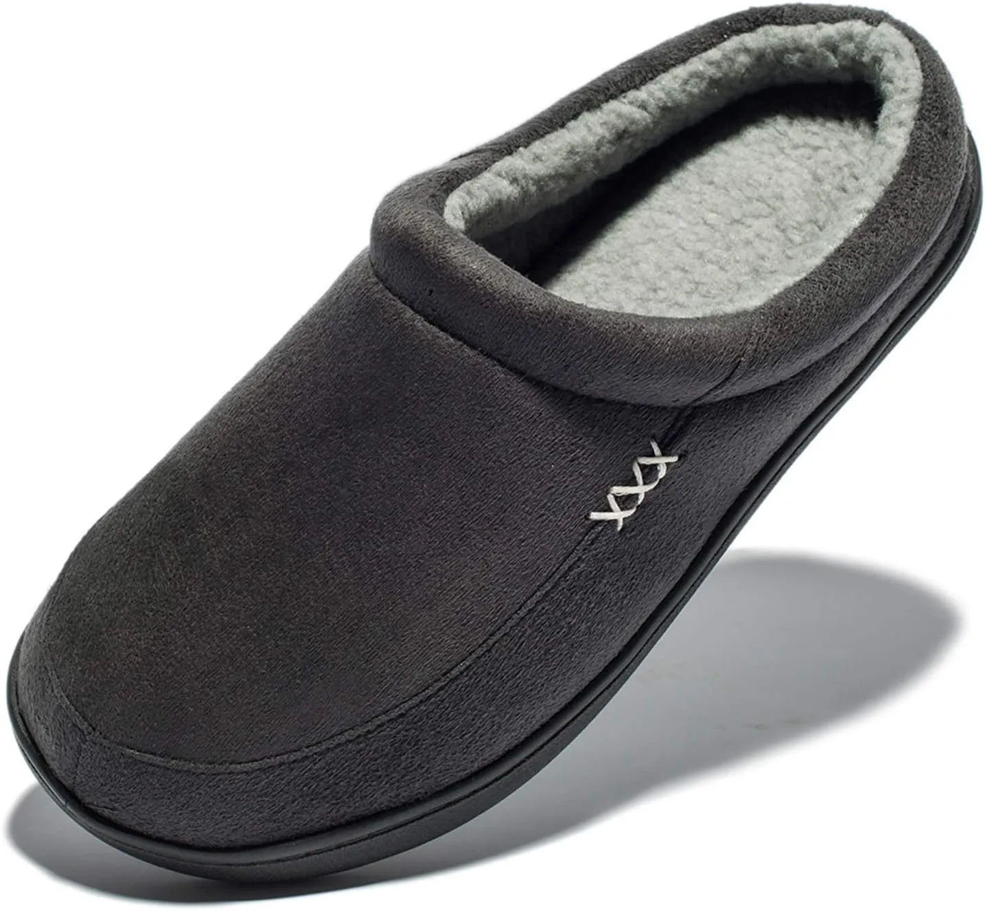 Men'S Warm Foam Suede Plush Lined Slip on Slippers
