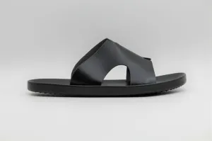 Mitchell Black Leather Slippers