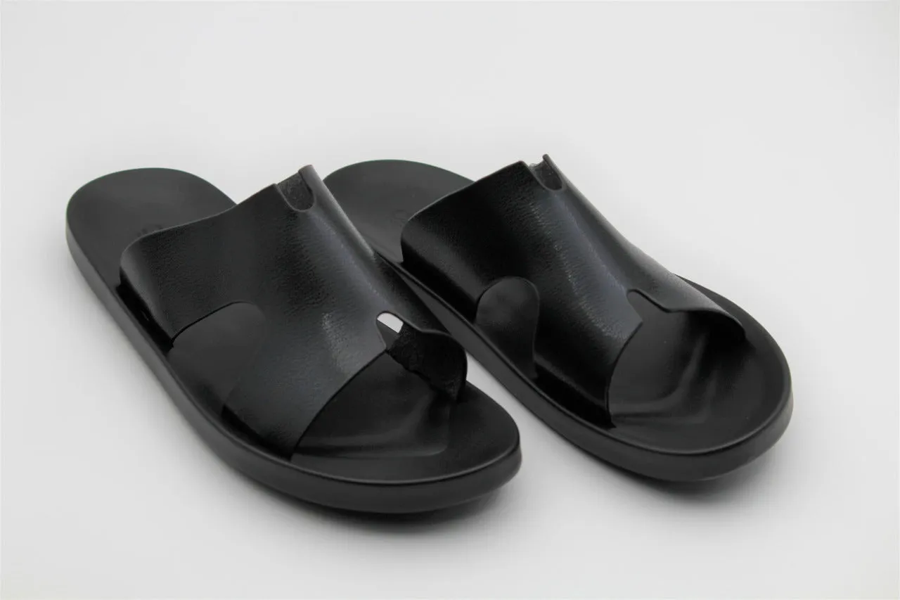 Mitchell Black Leather Slippers