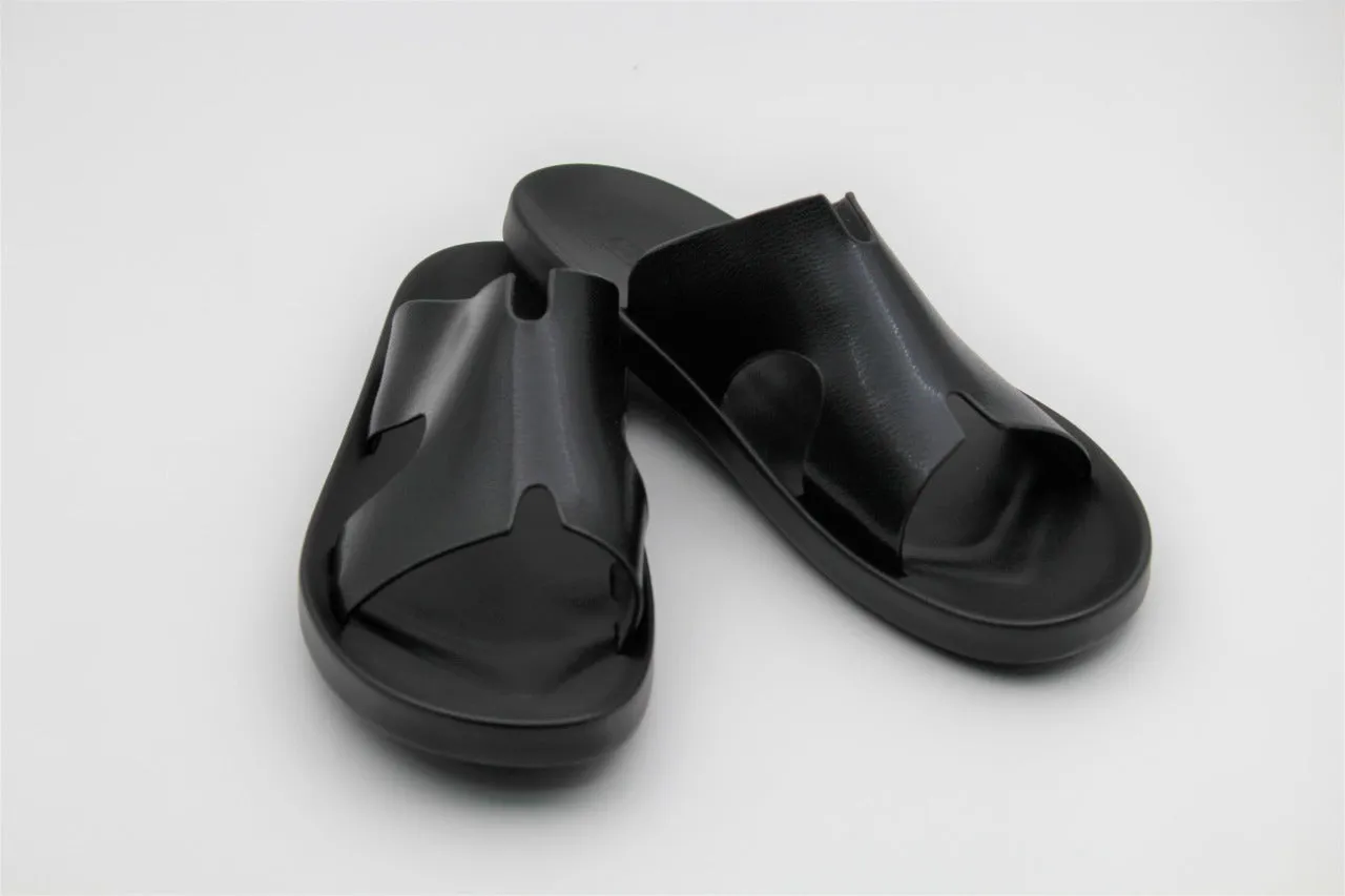 Mitchell Black Leather Slippers