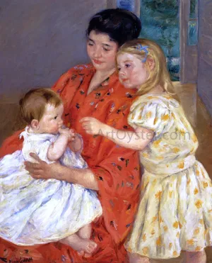 Mother and Sara Admiring the Baby by Mary Cassatt - Art Print