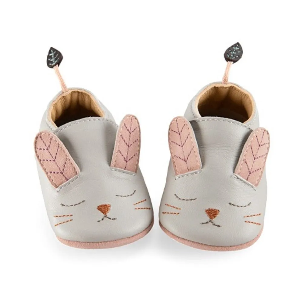 Moulin Roty Rabbit Leather Slippers