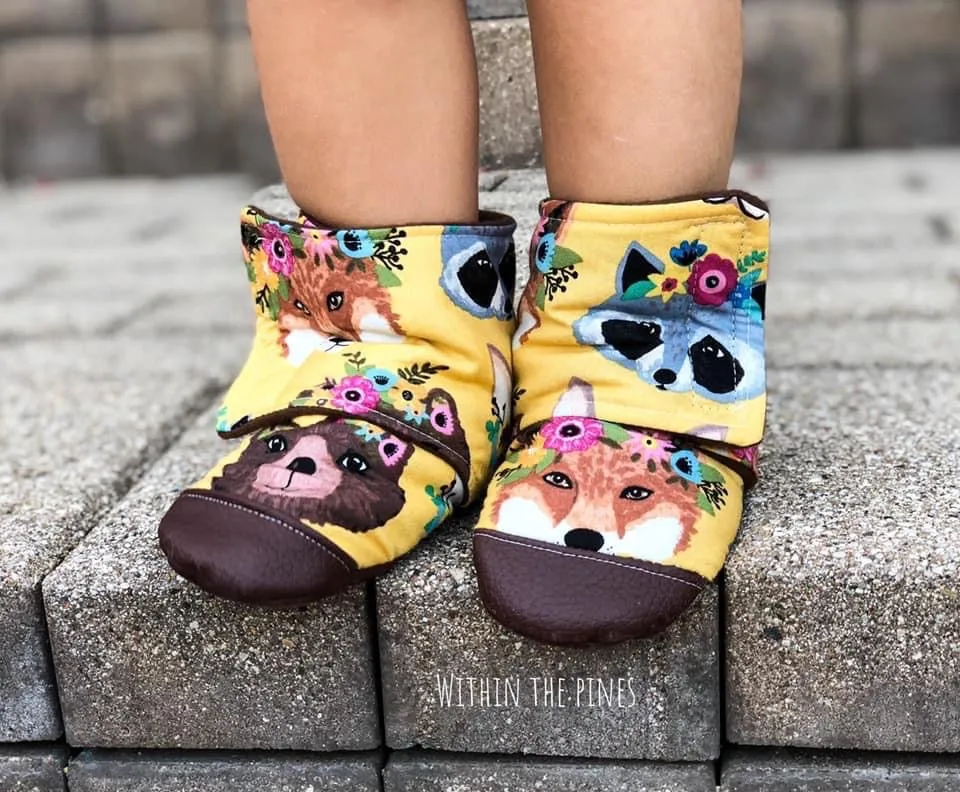 Mustard Boho Animal Wrap Around Boots