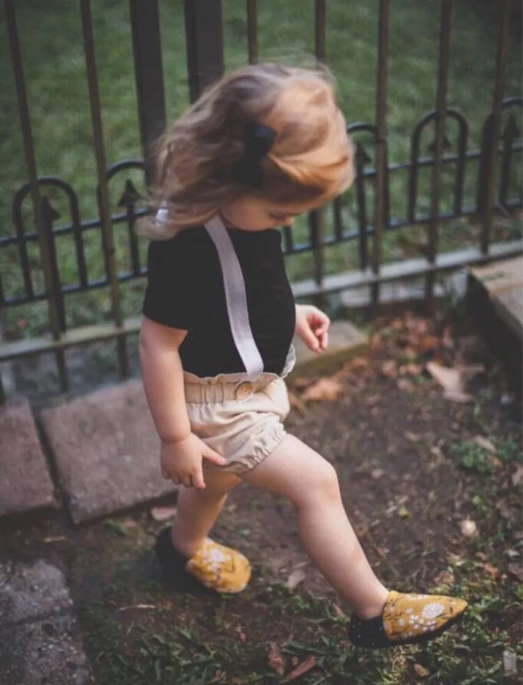 Mustard Floral Moccs