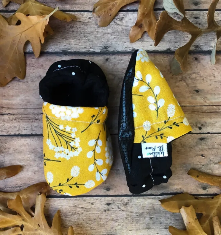 Mustard Floral Moccs