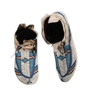 Native American Style Handmade Beaded Moccasins Powwow Dance Moccasin PMC613