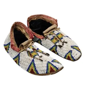 Native American Style Handmade Beaded Powwow Dance Moccasin PMC654