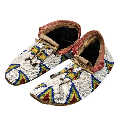 Native American Style Handmade Beaded Powwow Dance Moccasin PMC654