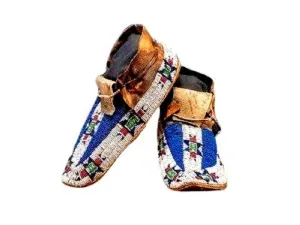 Native American Style Handmade Beaded Powwow Dance Moccasin PMC680