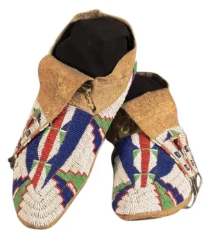 Native American Style Handmade Beaded Powwow Dance Moccasin PMC769