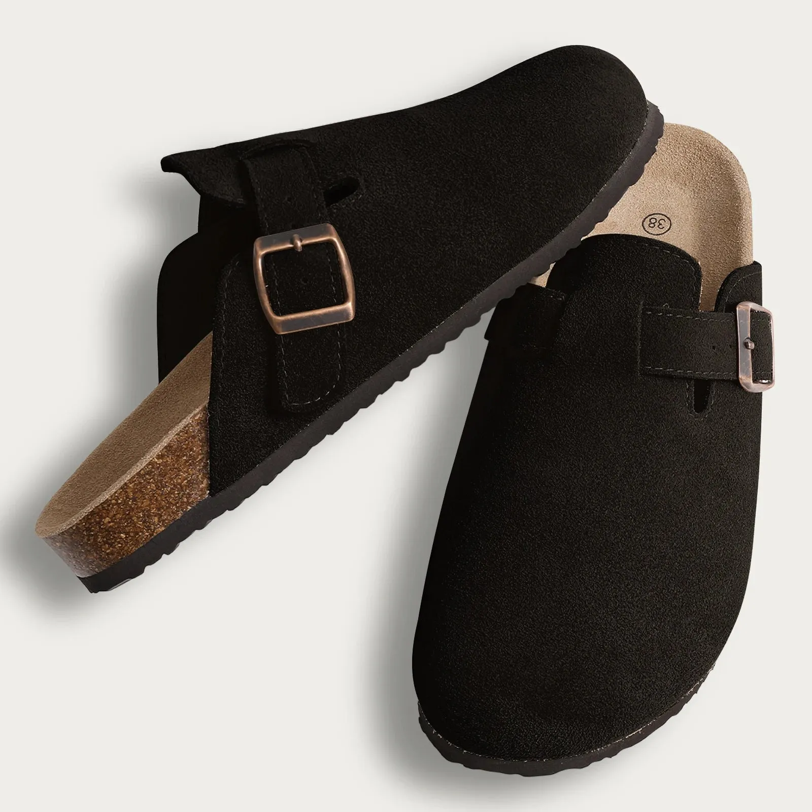 New 2024 Women Clogs For Women Fashion Cork Suede Mules Slipper Classic Cork Antislip For Outdoor Slippers With Arch Support