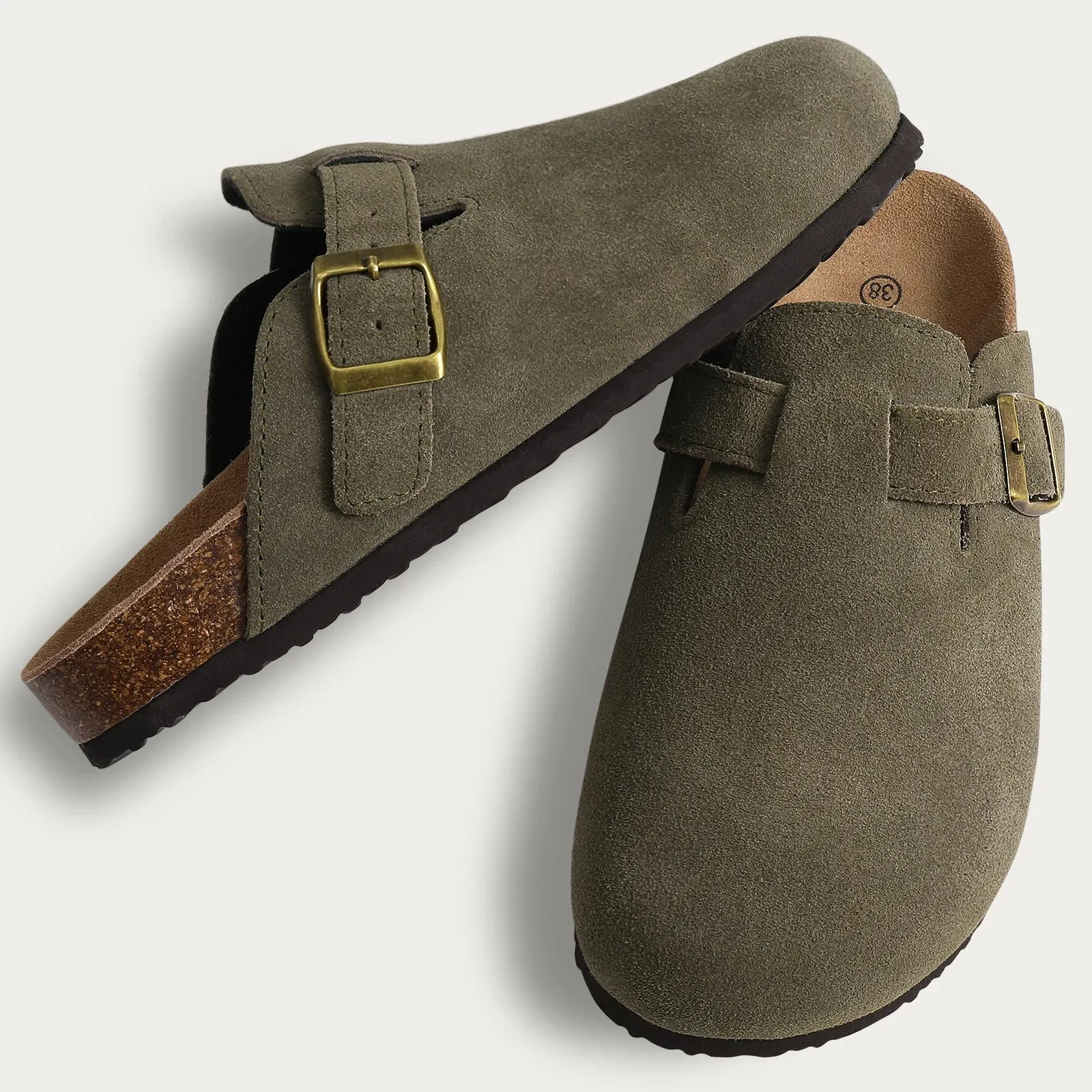 New 2024 Women Clogs For Women Fashion Cork Suede Mules Slipper Classic Cork Antislip For Outdoor Slippers With Arch Support