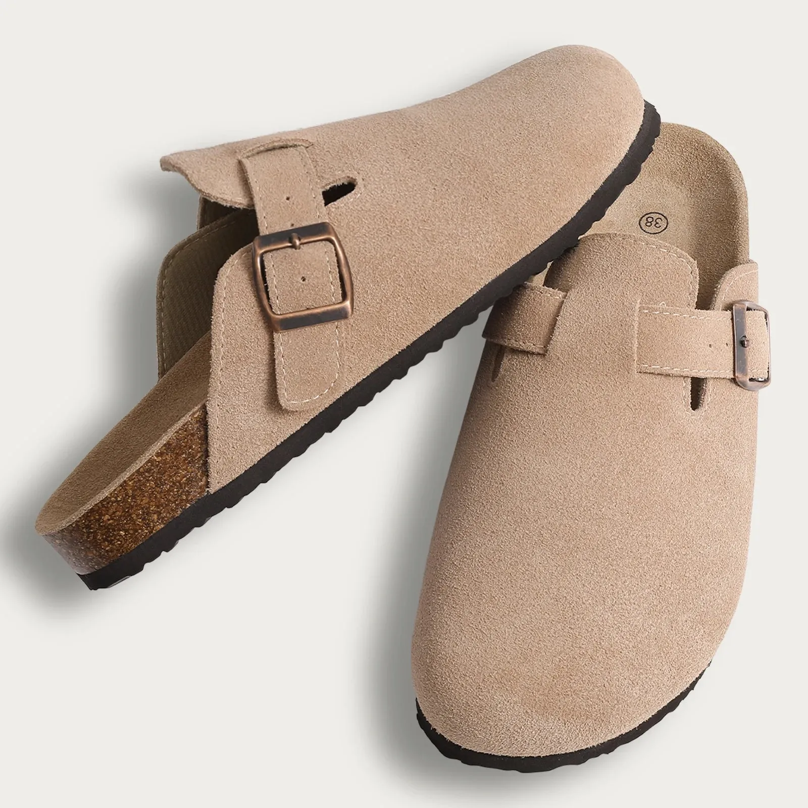 New 2024 Women Clogs For Women Fashion Cork Suede Mules Slipper Classic Cork Antislip For Outdoor Slippers With Arch Support