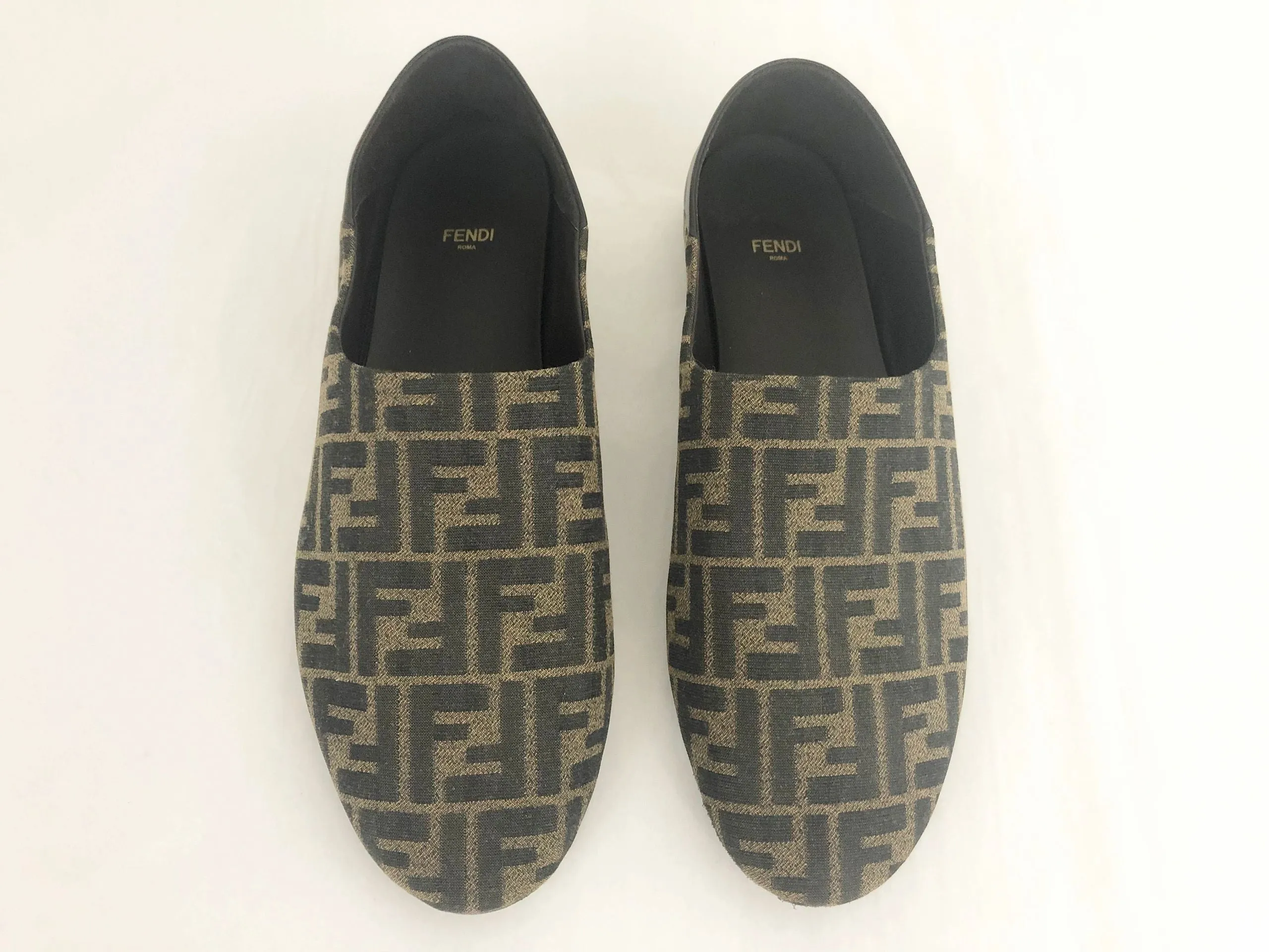 NEW Men's Fendi Ff Logo Slippers Size 12 Us