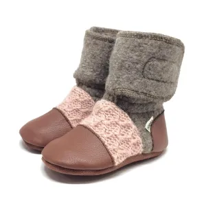 Nooks Design Felted Wool Booties (Desert Rose)