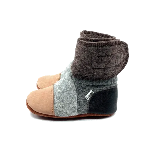 Nooks Design Felted Wool Booties (Sandstone)