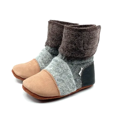 Nooks Design Felted Wool Booties (Sandstone)